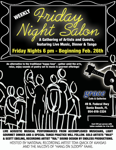 Grace Cafe Galleries in Boca Raton event with national recording artist Tom Quick