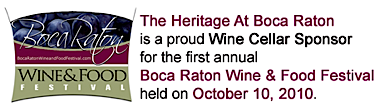 The Heritage at Boca Raton Wine Cellar Sponsor.
